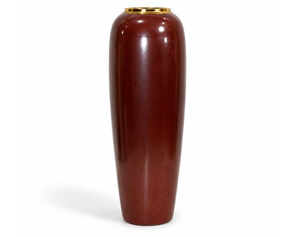 VASE DE DECORATION REF 513 15X15XH40 COULEUR MARRON DORE GM