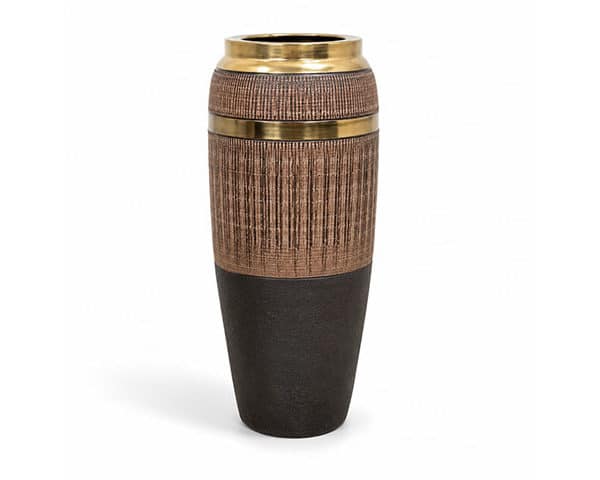 VASE DE DECORATION REF 029-1 H78 NOIRE SAUMON DORE PM