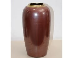 VASE DE DECORATION REF 513 17X17X33 COULEUR MARRON DORE MM