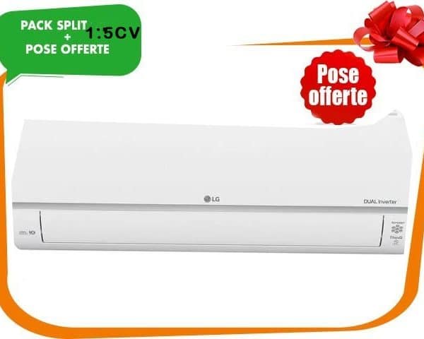 SPLIT 1.5CV LG DUAL INVERTER S4Q12JAQAL 12000BTU GAZ R410+POSE OFFERT