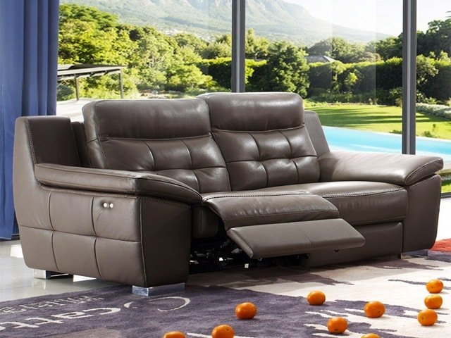 SALON CUIR 7 PLACES SE-660 COULEUR A88 MARRON FONCE