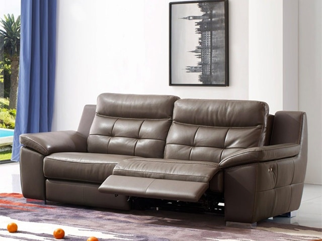 SALON CUIR 6 PLACES SE-660 COULEUR A9002 GRIS FONCE