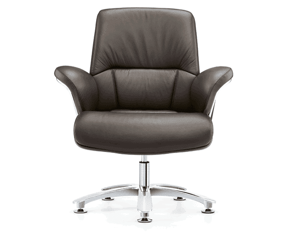 FAUTEUIL VISITEUR CUIR YS-1605D NOIR 110*77*87