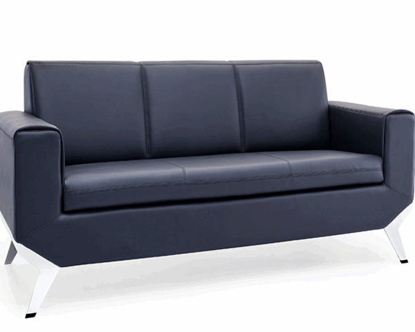 SALON DE BUREAU 3 PLACES PU SF-165 NOIR C4 2080*830*795