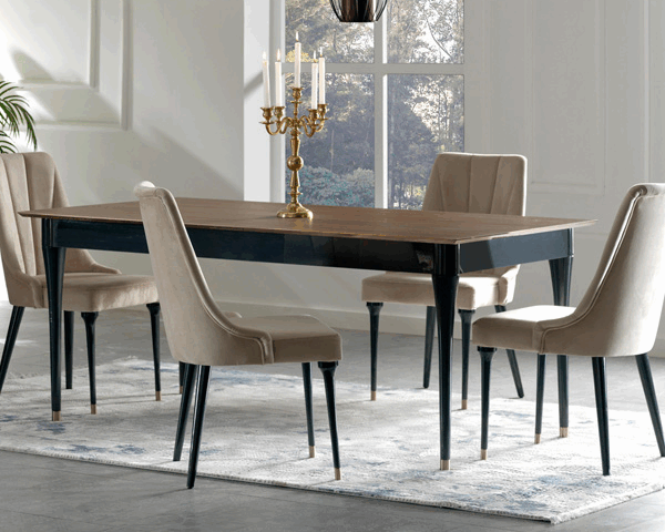 TABLE A MANGER 8 PLACES NATELLO NEW EXTANSIBLE 754*163*98 MARRON GRIS