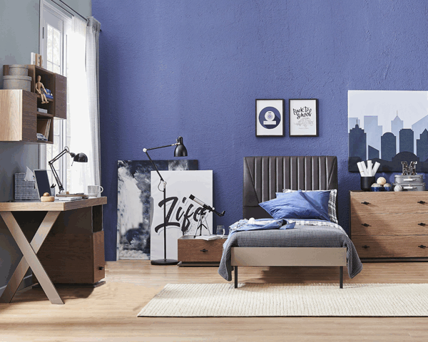 CHAMBRE A COUCHER ENFANT 120x200 AKRON COULISSANTES MARRON