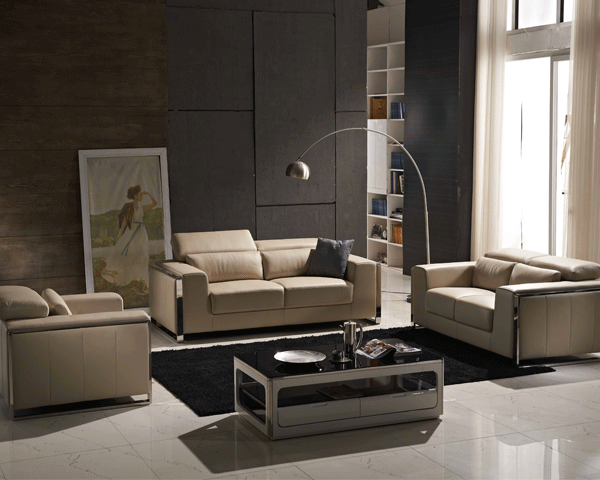 SALON CUIR 6 PLACES FM219 KIWI BLUM COULEUR BEIGE LA03