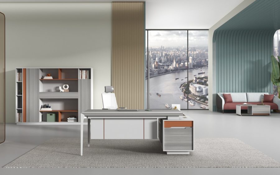 BUREAU DIRECTION MGA01-2016 (L/R) 2000*1600*750 CLR MARRON P23+White
