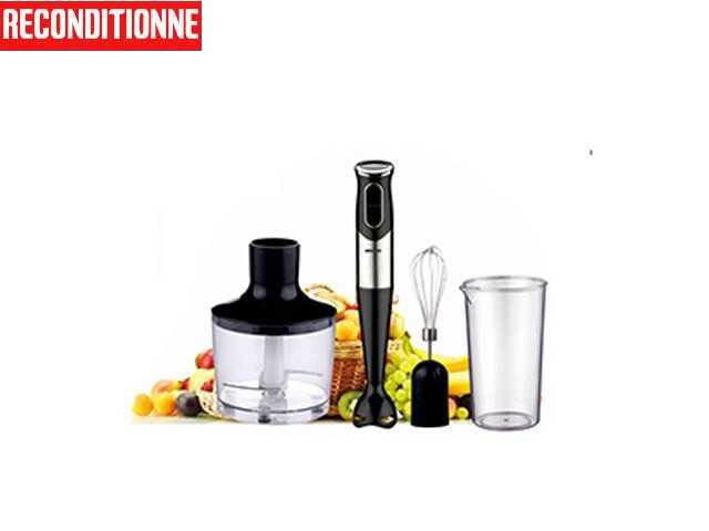 MIXEUR A MAIN 0.86L/0.6L GEEPAS MULTIFONCTION GHB43023 4EN1 NOIR RECO