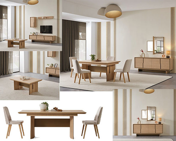 PACK ROTA CONSOLE MIRROIR+TABLE BASSE+TABLE TV+TABLE A MANGER 6 PLC Z