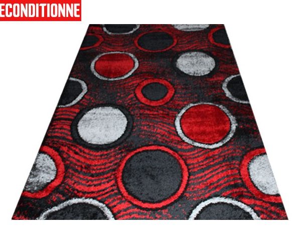 MOQUETTE SHAGY RENK 160*230 3440 D ROUGE/NOIR/GRIS RECOND