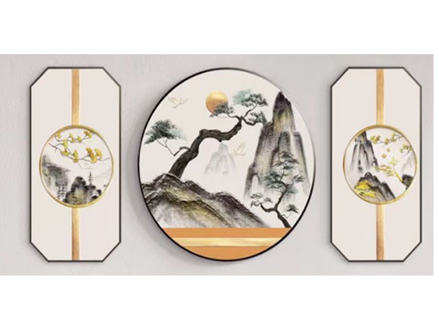 TABLEAU DECORATION REF SLH-6127 40X80X2+80 RONDE