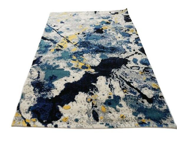 MOQUETTE REF BY515E 160X230 COULEUR BLEU/BEIGE/JAUNE/NOIR