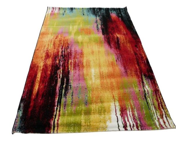 MOQUETTE REF D6119 160X230 COULEUR JAUNE/ORANGE/BLEU/NOIR