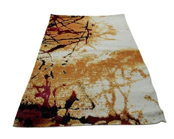 MOQUETTE REF D6104 160X230 COULEUR JAUNE/BEIGE/ROUGE