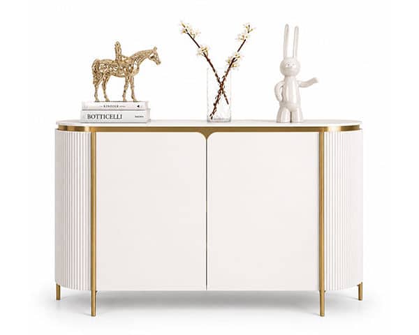 BUFFET REF C656 COULEUR BLANC/DOREE 150*40*91