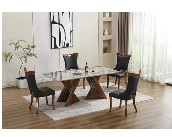 TABLE A MANGER EN MARBRE 8 PLCES REF 824+3983-4 1800X900X750 GRIS/MAR