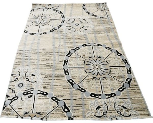 MOQUETTE REF 3095 160X230 COULEUR BEIGE/ GRIS /NOIR