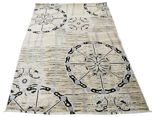 MOQUETTE REF 3095 160X230 COULEUR BEIGE/ GRIS /NOIR