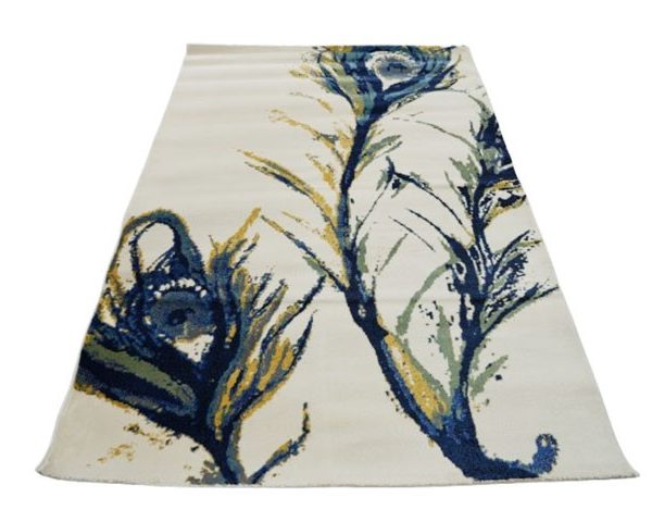 MOQUETTE REF BY 8806 160X230 COULEUR BLEU /BEIGE/JAUNE