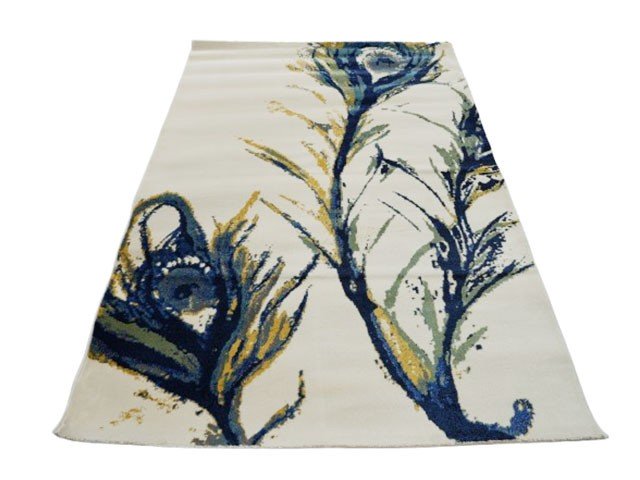 MOQUETTE REF BY 8806 160X230 COULEUR BLEU /BEIGE/JAUNE