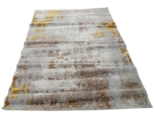 MOQUETTE 160*230 REF 3705 COULEUR GRIS/ JAUNE BEIGE