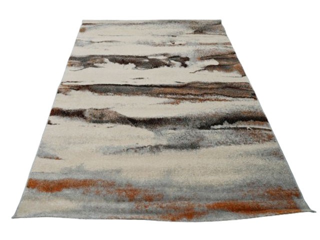 MOQUETTE 160*230 REF TJ05 COULEUR GRIS/BEIGE /ORANGE
