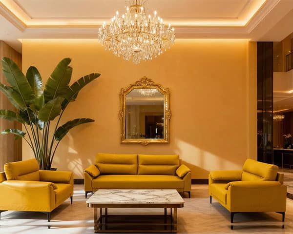 SALON DE BUREAU 5 PLACES PU KS-2401 CLR JAUNE 270-28 950-1950*820*860