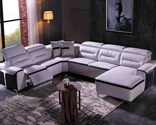 SALON CUIR 6 PLACES ANGLE FM315 TULIPANO CLR GRI FONC 2834/BLANC AG07