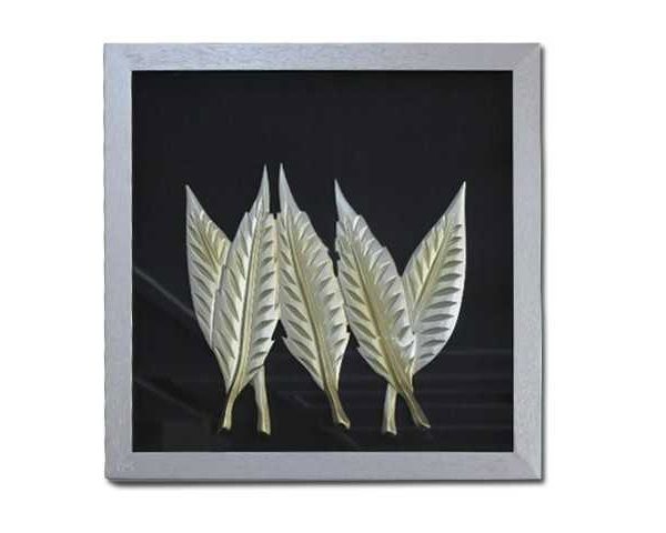 TABLEAU D'ART 60*60 REF 01 NOIR ARGENTE