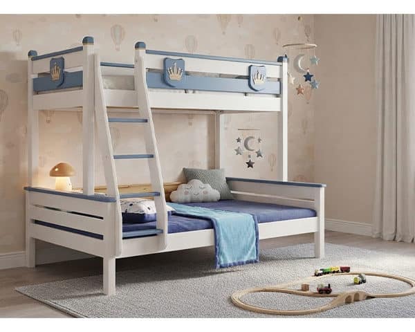CHAMBRE A COUCHER ENFANT SUPERPOSE A622 COULISSANTE BEIGE/BLEU