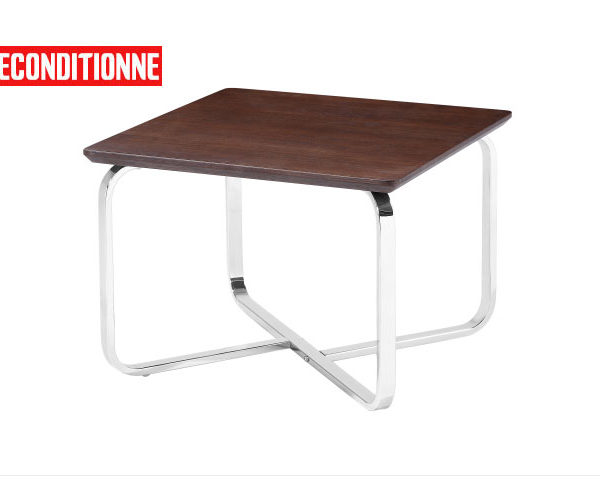 TABLE COIN DE BUREAU CJ025-2 PIED METAL CLR MARRRON 600*600*430 RECON