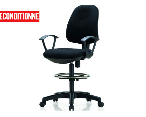 CHAISE DE GUICHET TISSU YL-003A NOIRE AVEC ACCOUDOIR 61*59*105 RECOND