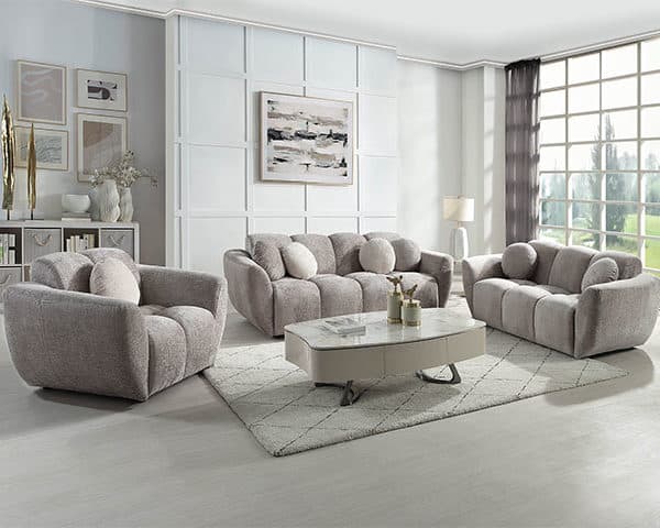 SALON TISSU 6 PLACES S-1120 COULEUR SOLO-170 MARRON