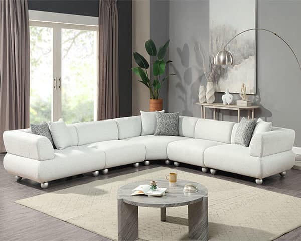 SALON TISSU 5 PLACES L-1251 COULEUR COKE-70 GRIS