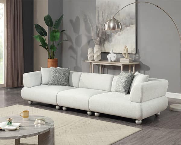 CANAPE EN TISSU 3 PLACES S-1251 COULEUR COKE-70 GRIS