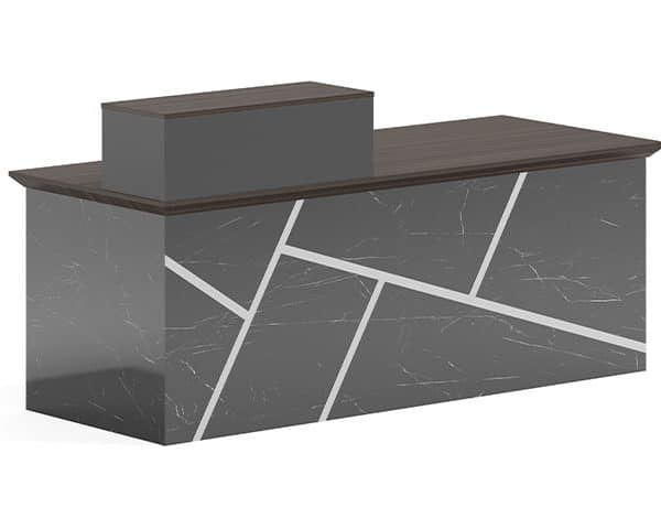 COMPTOIR DE RECEPTION OZ 3141-24 2400*600*1050 MARRON/BLANC