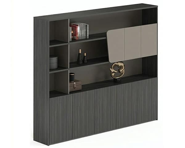 MEUBLE DE RANGEMENT HAUT OZ 3715-24 2400*400*2000 EBONY + IRON GRAY