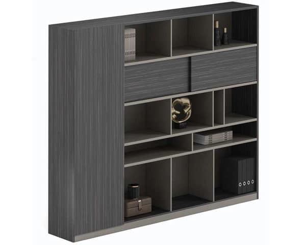 MEUBLE DE RANGEMENT HAUT OZ 3717-18 1800*400*1800 EBONY + IRON GRAY