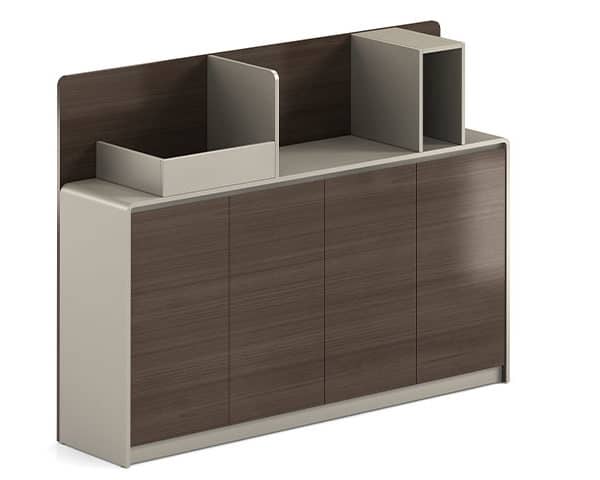 MEUBLE DE RANGEMENT MOYEN OZ 3719-16 1600*400*1200 EBONY + IRON GRAY