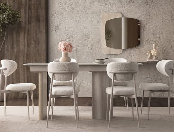 TABLE A MANGER 6 PLACES AURA EXTENSIBLE 160*78*90 BEIGE