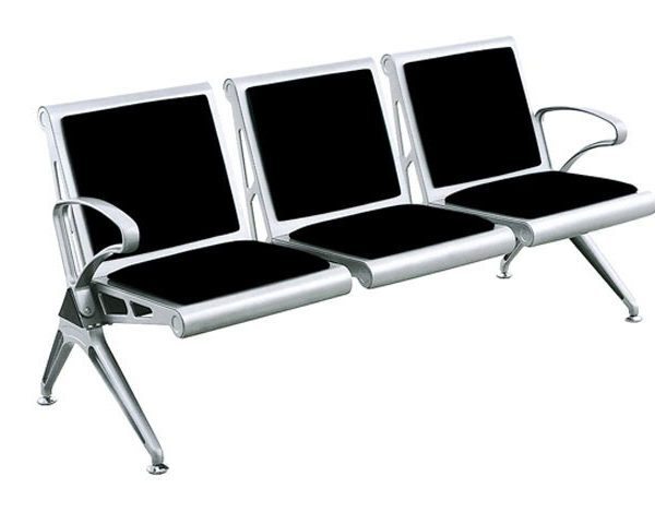 BANQUETTE 3 PLACES PU EM-3 NOIRE 176X17X13 DESTOCKAGE