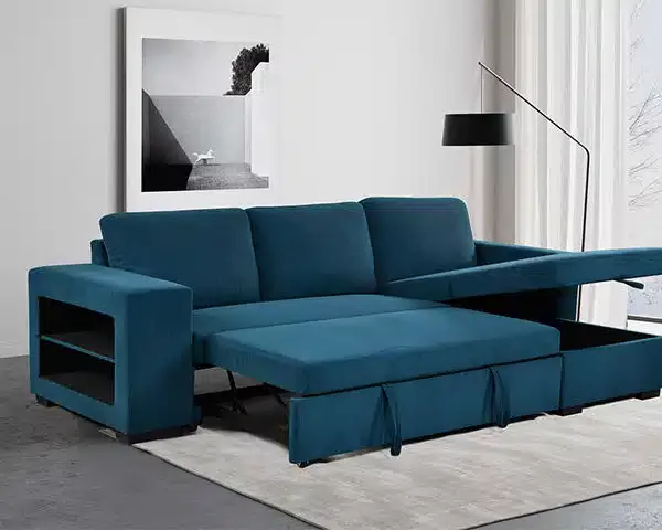 SALON TISSU 3 PLACES ANGLE BONO-319 COULEUR D8-7 AIR FORCE BLUE