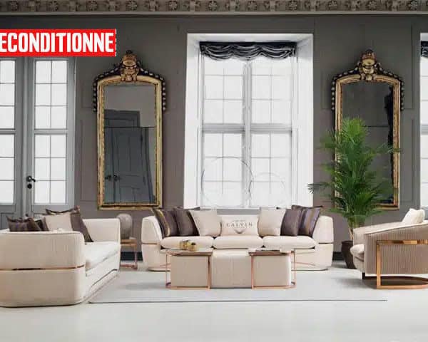 SALON TISSU 9 PLACES DIAMOND CLR BEIGE NERON 01+MARRON 03 RECOND