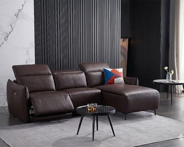 SALON EN CUIR 3 PLACES FM508 RELAXINO CLR MARRON FONCE AG04
