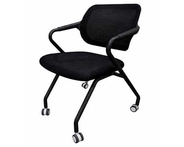 CHAISE VISITEUR AVEC ROULETTE K-170 NOIR