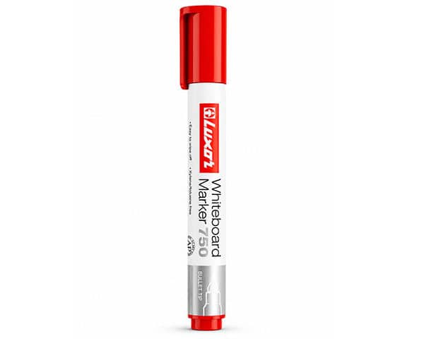 MARQUEUR EFFACABLE BISEAUTE ROUGE 750 LUXOR REF 3383