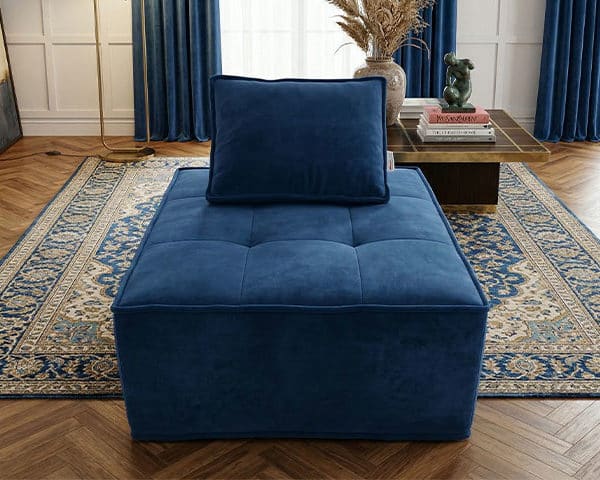 CANAPE COMPRESSE TISSU 1 PLACE QS-028 COULEUR 2408-26 BLEUE