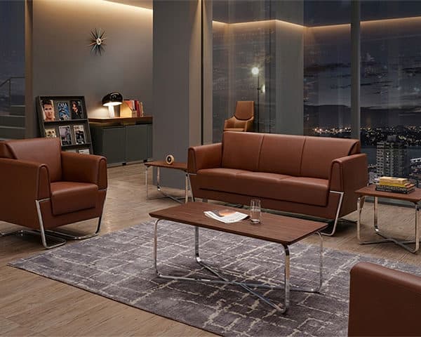 SALON TISSU 6 PLACES S-1120 COULEUR SOLO-170 MARRON