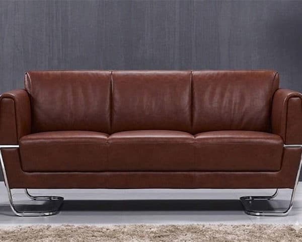 SALON DE BUREAU 3 PLACES PU SF-169 MARRON C54 198*79*80